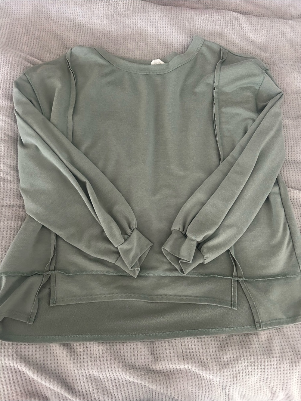 Relaxed Sage Green Crewneck Pullover Sweatshirt